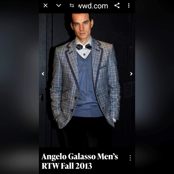 Angelo Galasso Plaid Wool, Silk & Linen Blazer, Size 50 US, 60 IT, XXL NWOT - Picture 7 of 16